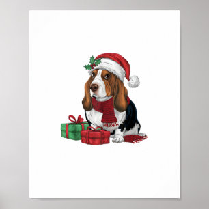 Basset Hound Hund Weihnachten Party Weihnachten We Poster