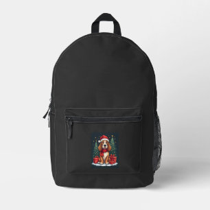 Basset Hound Hund Weihnachtsfeiern Santa Hunde Lie Bedruckter Rucksack