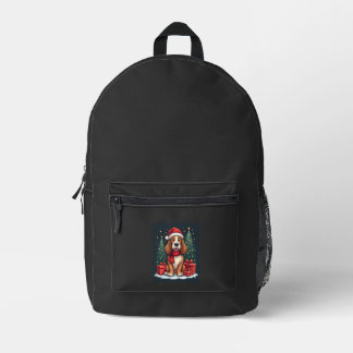 Basset Hound Hund Weihnachtsfeiern Santa Hunde Lie Bedruckter Rucksack