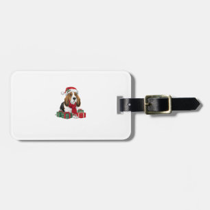 Basset Hound Hund WeihnachtsOutfits Weihnachtsmann Gepäckanhänger