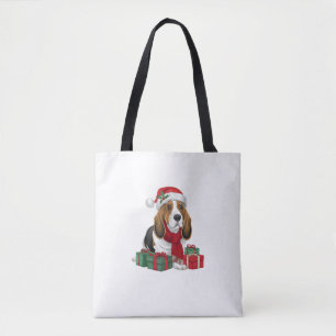 Basset Hound Hund WeihnachtsOutfits Weihnachtsmann Tasche
