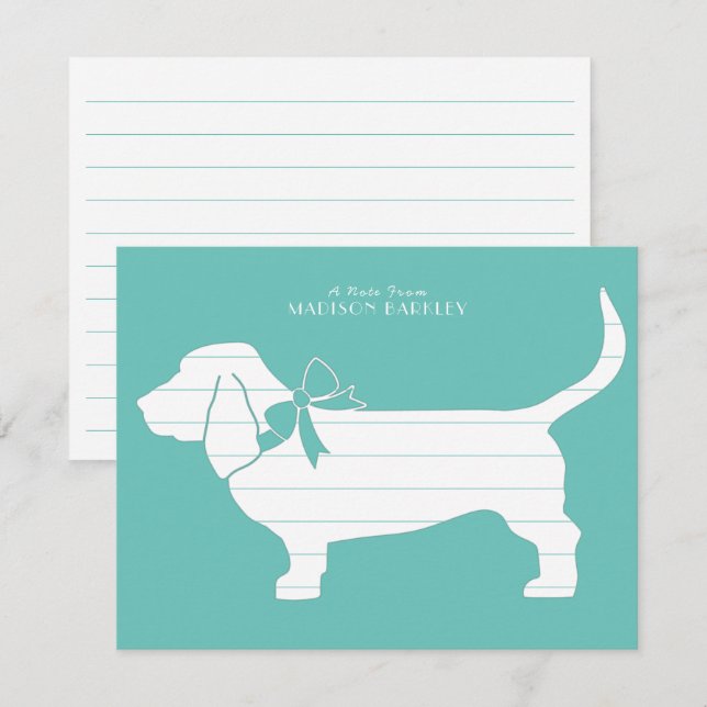 Basset Hound Hund Welpe Dankeskarte (Vorne/Hinten)