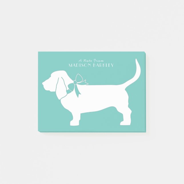 Basset Hound Hund Welpe Post-it Klebezettel (Vorderseite)