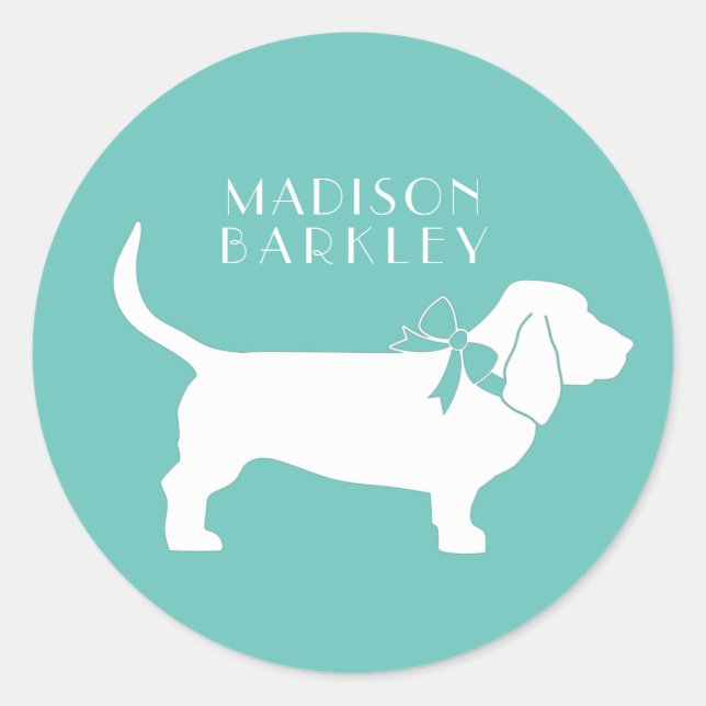 Basset Hound Hund Welpe Runder Aufkleber (Vorderseite)