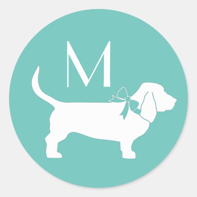 Basset Hound Hund Welpe Runder Aufkleber (Vorderseite)