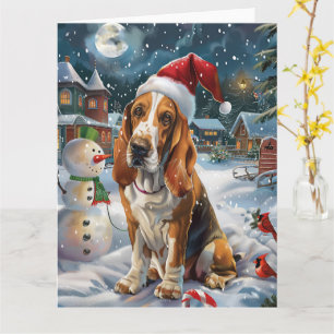 Basset Hound Hund Winter Wonderland Weihnachtsfreu Karte