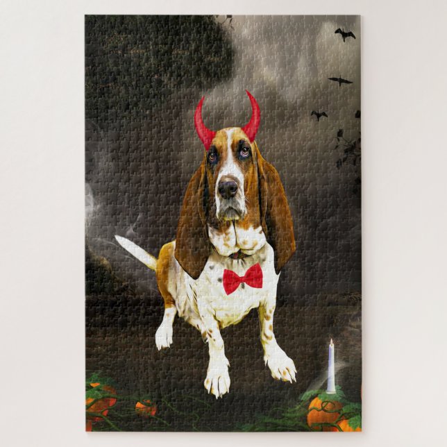 Basset Hound Hund zu Halloween-Kostüm (Vertikal)