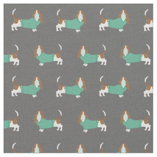 Basset Hound Hunde in Grauen Stoff