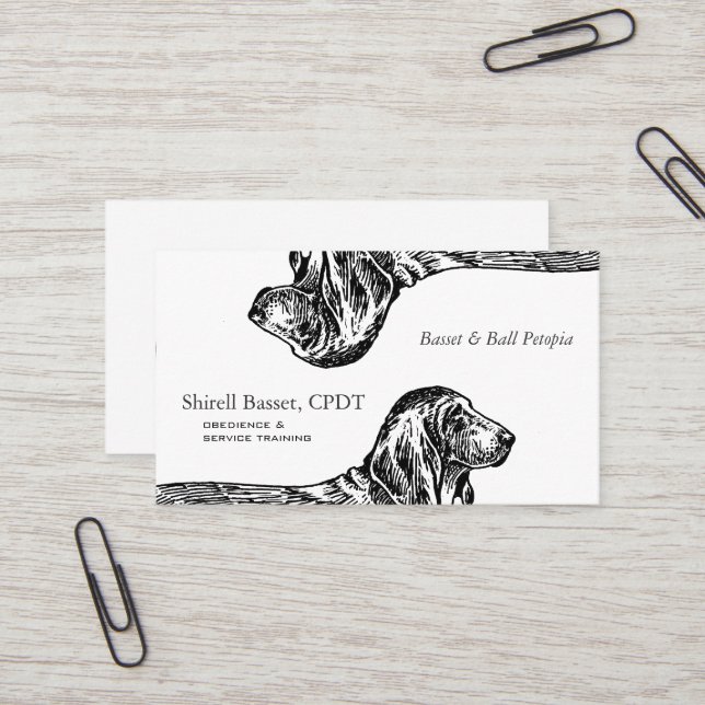 Basset Hound-Hundegeschäft Visitenkarte (Vorderseite/Rückseite Beispiel)