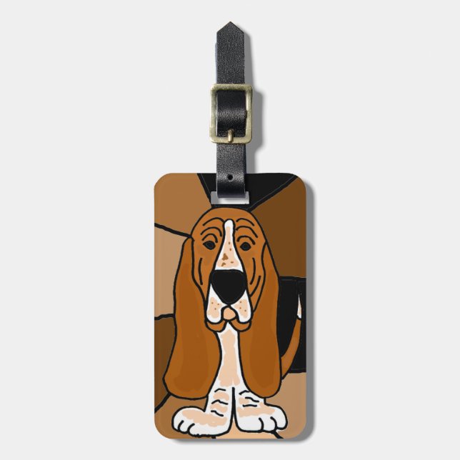 Basset Hound-Hundekunst Gepäckanhänger (Vorderseite vertikal)