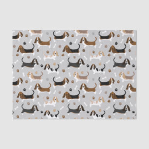 Basset Hound Hundknochen und Paare Seidenpapier