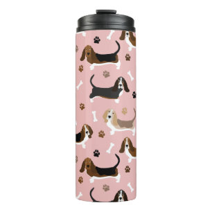 Basset Hound Hundknochen und Paare Thermosbecher