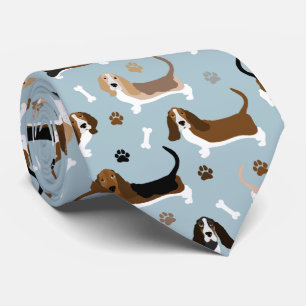 Basset Hound Hundknochen und Paws Neck Tie Krawatte