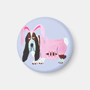Basset Hound im Hasenkostüm Magnet