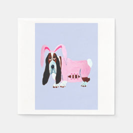 Basset Hound im Hasenkostüm Serviette