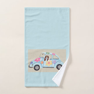 Basset Hound im Hippie-Auto Handtuch