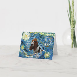 Basset Hound in der Sternennacht Karte