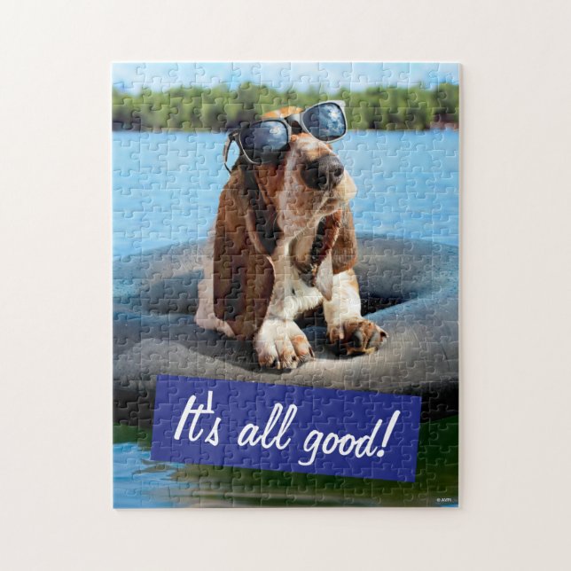 Basset Hound in Sonnenbrille (Vertikal)