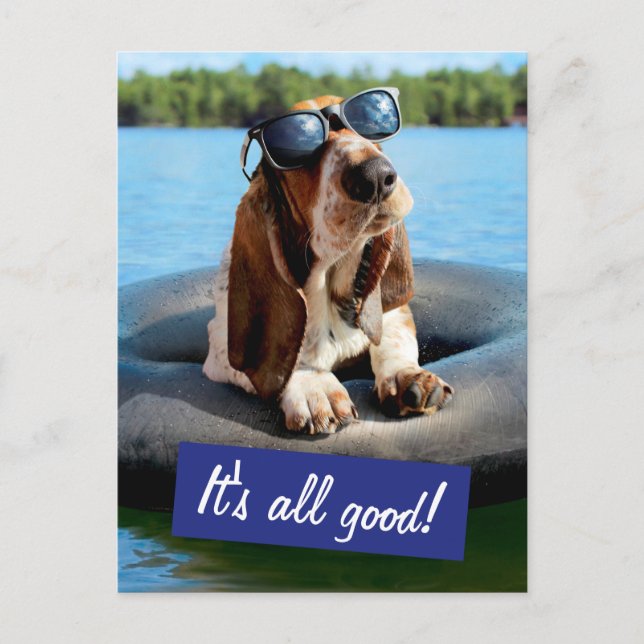 Basset Hound in Sonnenbrille Einladungspostkarte (Vorderseite)