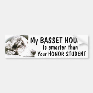 Basset Hound - intelligenter als Ehrenstudent - Autoaufkleber