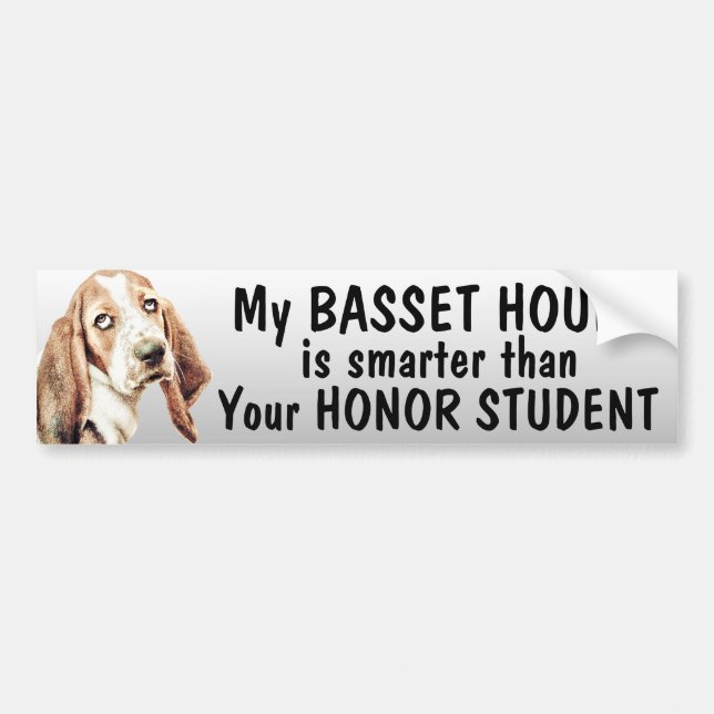 Basset Hound ist intelligenter als der lustige Autoaufkleber (Vorne)
