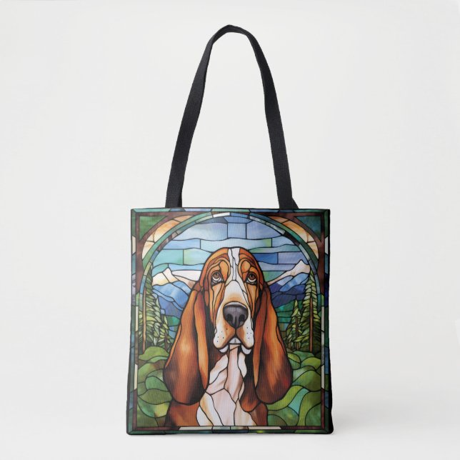 Basset Hound Jean Jacket Tasche (Vorderseite)