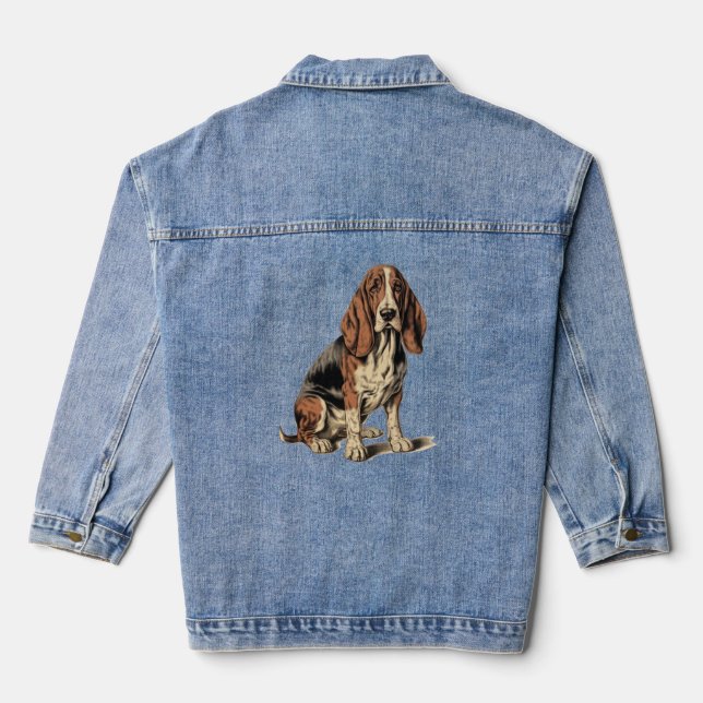 Basset Hound Jeansjacke (Rückseite)
