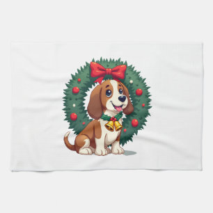 Basset Hound Jingle Bells Geschirrtuch