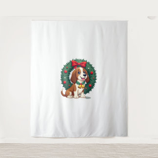 Basset Hound Jingle Bells Hund Wandteppich