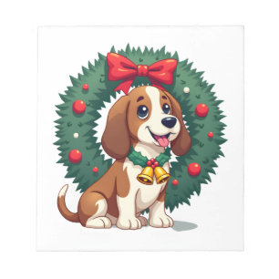 Basset Hound Jingle Bells Notizblock