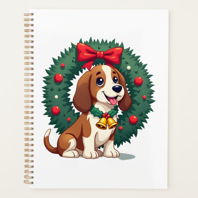Basset Hound Jingle Bells Planer (Vorderseite)