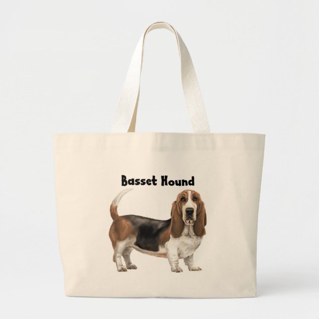 Basset Hound Jumbo Stoffbeutel (Vorne)