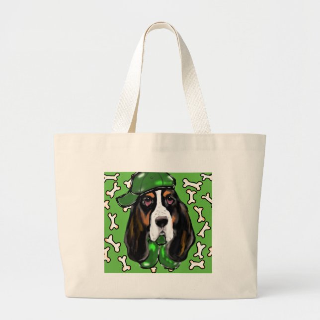 Basset Hound Jumbo Stoffbeutel (Vorne)