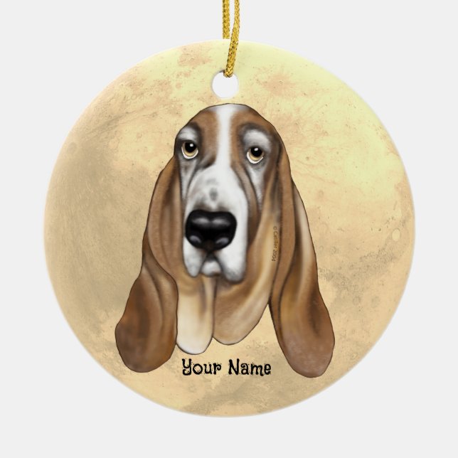 Basset Hound Keramik Ornament (Vorne)