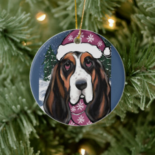 BASSET HOUND KERAMIK ORNAMENT