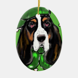 Basset Hound Keramik Ornament