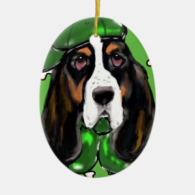 Basset Hound Keramik Ornament (Vorne)