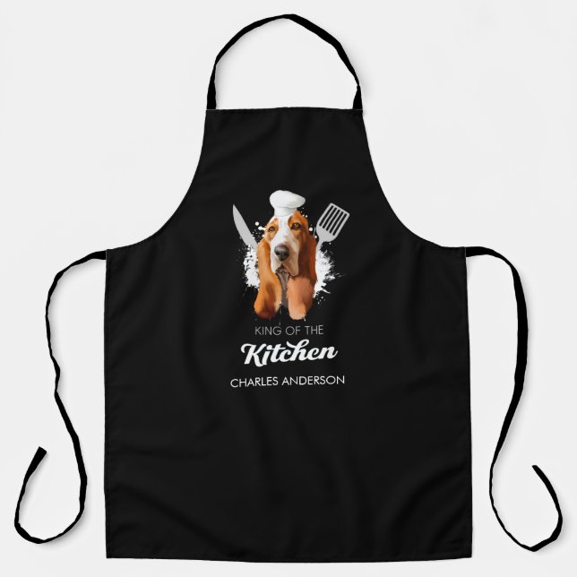 Basset Hound King of the Kitchen Cooking Dog Koch Schürze (Vorderseite)