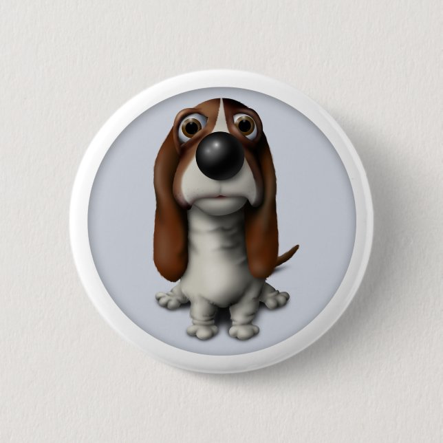 Basset Hound-Knopf BH1 Button (Vorderseite)