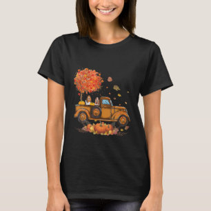 Basset Hound Kürbisse Lastwagen Herbstblatt Herbst T-Shirt