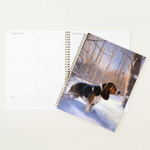 Basset Hound Lass es schneien Weihnachten Planer