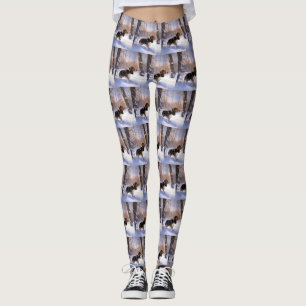 Basset Hound lassen es schneeweihen Leggings