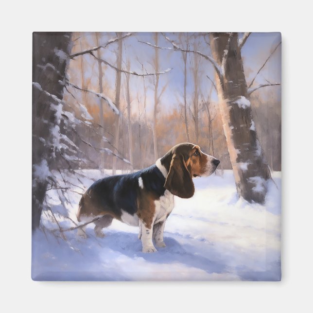 Basset Hound lassen es schneeweihen Magnet (Vorne)