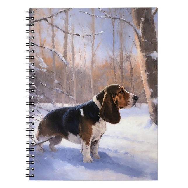 Basset Hound lassen es schneeweihen Notizblock (Vorderseite)