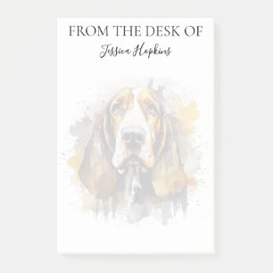 Basset Hound Liebhaber monogrammierter Hund Post-it Klebezettel