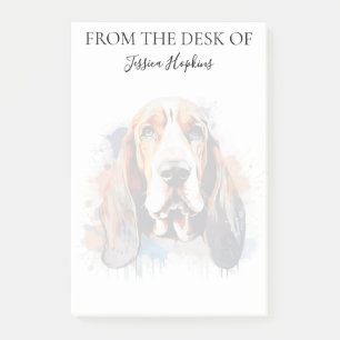 Basset Hound Liebhaber monogrammierter Hund Post-it Klebezettel