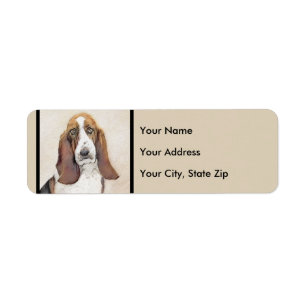 Basset Hound Malerei - Niedliche Original Hunde Ku