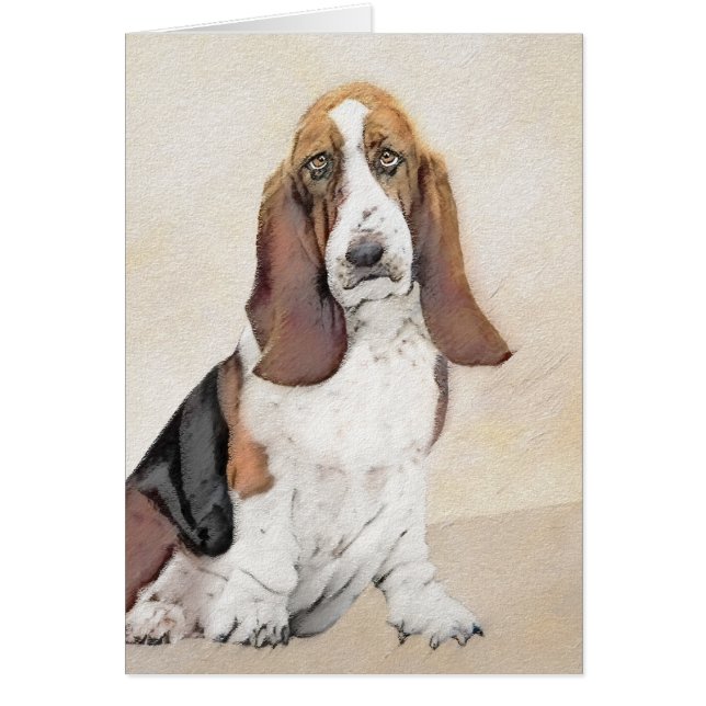 Basset Hound Malerei - Niedliche Original Hunde Ku (Vorne)