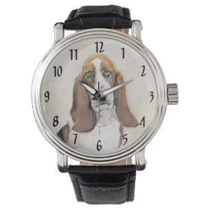 Basset Hound Malerei - Niedliche Original Hunde Ku Armbanduhr