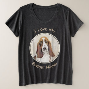 Basset Hound Malerei - Niedliche Original Hunde Ku Große Größe T-Shirt